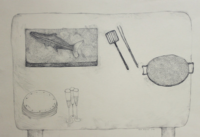 Fossil on a Bed of Peas and Rice with Sparkling for Three, Hana Rajkovic