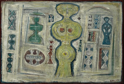 Composizione con idolo giallo, Massimo Campigli