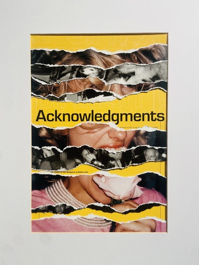 Acknowledgments-Analog, Fabrizio Valentino