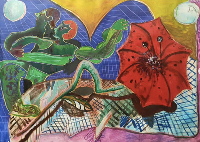 Fiori rossi su tavoli di vetro (serie ECO), Andrea Fiorino
